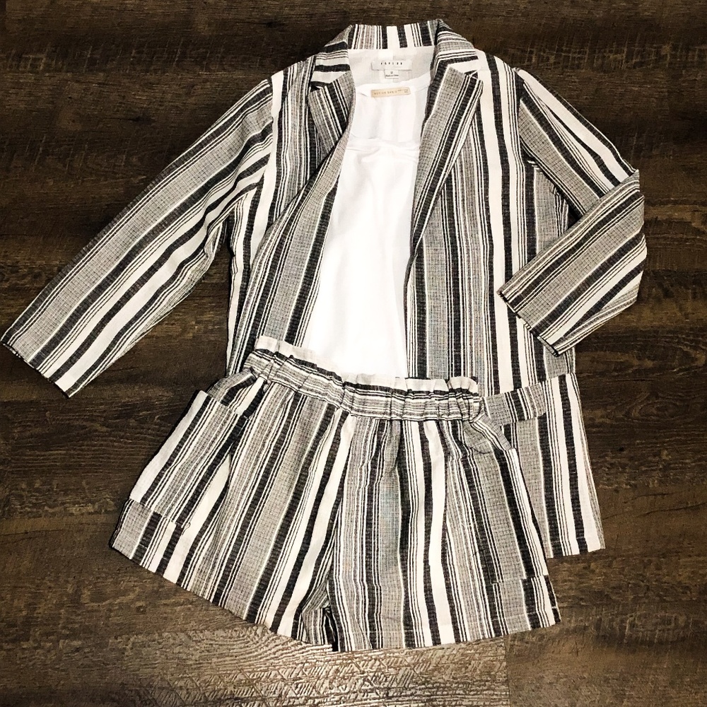 Black and White Shorts Suit NWT